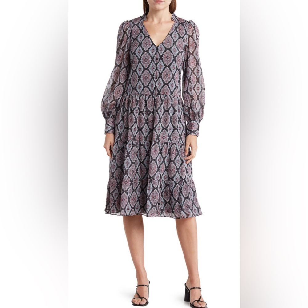 NWT Donna Ricco Long Sleeve Tiered Dress 👗 Size 12